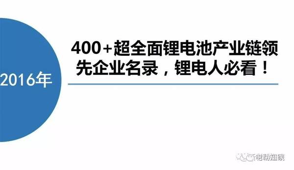 超全面鋰電池產(chǎn)業(yè)鏈領(lǐng)先企業(yè)名錄